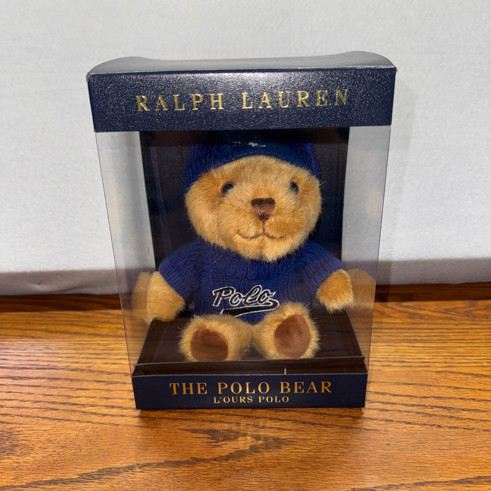 Ralph Lauren The Polo Bear 2021 Fragrance Collectible Plush Navy Sweater Beanie